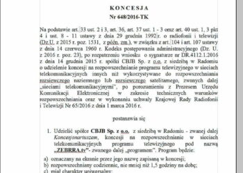 ZEBRRA.tv z koncesją na 10 lat !!!